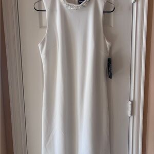 NWT-KARL LAGERFELD Embellish Scuba Crepe Sheath Dress size 8